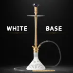 COCOYAYA King Series Hookah - Golden Stem with White Base - Image 2