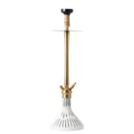 COCOYAYA King Series Hookah - Golden Stem with White Base - Image 3