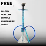 Sultan Hookah - Blue Stem with Transparent Base & Dual Carry Bags - Image 3