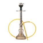 Transparent Base Alexander Hookah with Silver Stem and Bag By Clesho - Image 2