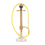 Attack Hookah with Travel Bag - Bronze Stem & Transparent Glass Base - Image 2