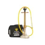 Attack Hookah with Travel Bag - Bronze Stem & Transparent Glass Base