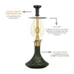 COCOYAYA Draco Hookah – Gold Stem with Black Base - Image 3