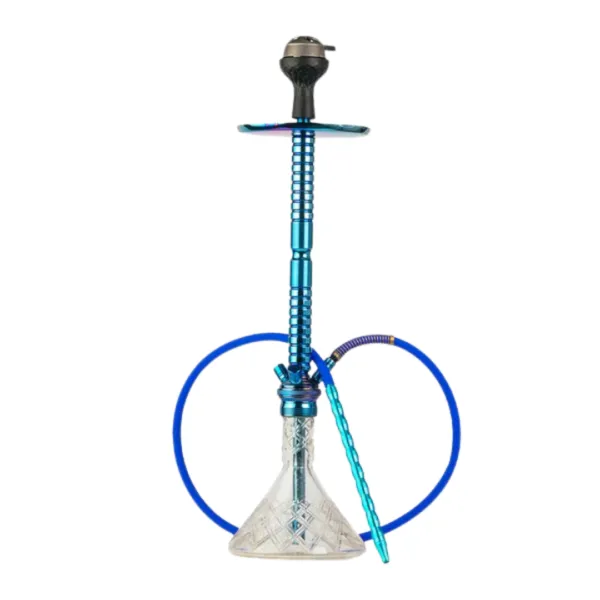 Sultan Hookah - Blue Stem with Transparent Base & Dual Carry Bags