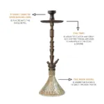 COCOYAYA King Series Dario Hookah - Coffee Stem with Transparent Glass Base by CLESHO - Image 3