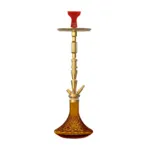 CLESHO - King Series Dario Hookah - Golden Stem with Amber Glass Base