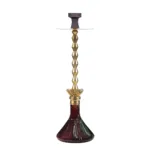 Clesho King Series Fabio Hookah - Golden Stem with Purple Glass Base