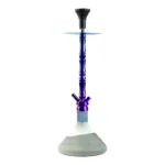 King Series Genghis Hookah - Rainbow Stem with Grey White Glass Base by CLESHO