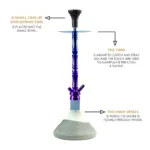 King Series Genghis Hookah - Rainbow Stem with Grey White Glass Base by CLESHO - Image 2