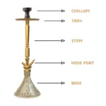 King Series Rafeo Hookah - Golden Stem with Transparent Glass Base by CLESHO - Image 2