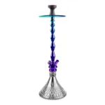 King Series Rossi Hookah - Rainbow Stem with Transparent Glass Base CLESHO