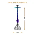King Series Rossi Hookah - Rainbow Stem with Transparent Glass Base CLESHO - Image 2