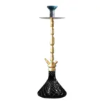 King Series Spector Hookah - Golden Stem with Black Glass Base by CLESHO