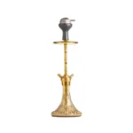 Fighter Hookah - Golden Stem with Grey Base - Image 2