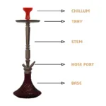 COCOYAYA King Series Rafeo Hookah - Coffee Stem with Purple Glass Base by CLESHO - Image 2