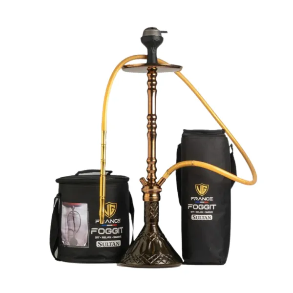Sultan Hookah – Black Base / Bronze Stem & Dual Carry Bags