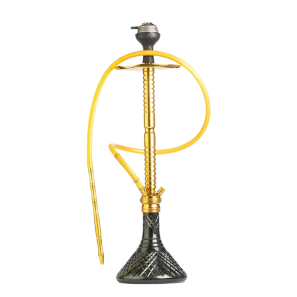 VG France 32-Inch Golden Hookah with Black Glass Base – The Ultimate Shisha Experience With Clesho