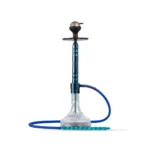 Attack Hookah with Travel Bag - Blue Stem & Transparent Glass Base - Image 2