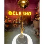 COCOYAYA Great King 4 Stripe Hookah - Gold Stem with Transparent Base - Image 4