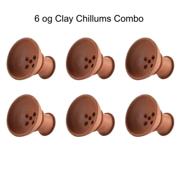 6 DXB Clay Phunnel Hookah Chillum Combo