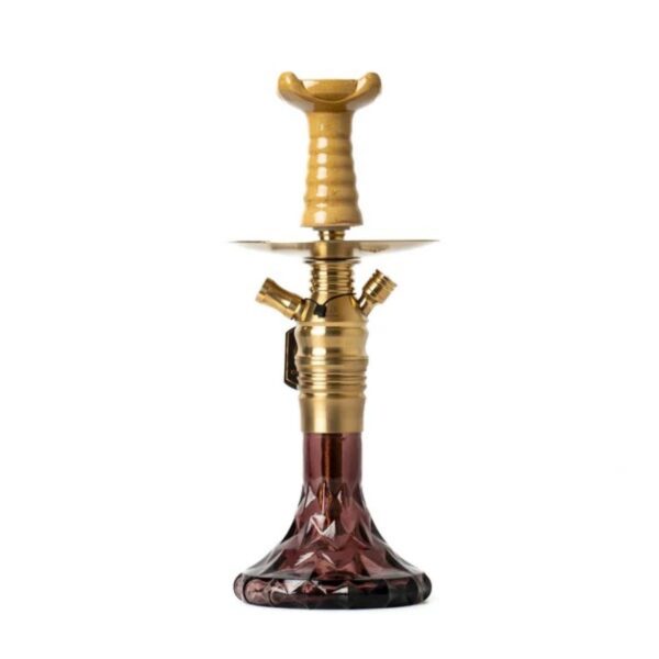 COCOYAYA Kasha Hookah – Golden | Premium Compact Hookah with Crystal Cut Glass Base