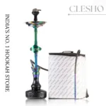 COCOYAYA Great King “Ice‑Bag” Hookah – 39″ Rainbow Stem with Black Cut‑Glass Base - Image 2
