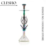 COCOYAYA Caesar Premium 4-Pipe Hookah with Bag – 32-Inch Gold Stem with Transparent Glass Base + Free Carry Bag - Image 4