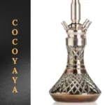 COCOYAYA Pedro Hookah – Silver Stem with Cut Glass Base (21 Inches) - Image 2
