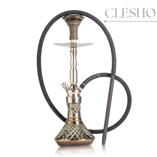 COCOYAYA Pedro Hookah – Silver Stem with Cut Glass Base (21 Inches)