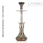 COCOYAYA Pedro Hookah – Silver Stem with Cut Glass Base (21 Inches) - Image 3