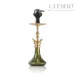 COCOYAYA Simba Travel‑Edition Hookah – Gold Stem | Emerald Glass Base + Padded Carry Bag - Image 3