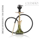COCOYAYA Simba Travel‑Edition Hookah – Gold Stem | Emerald Glass Base + Padded Carry Bag - Image 2