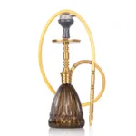 Persian Prism Hookah with Bag – Gold Stem / Brown Glass Base - Image 2