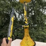 El Bomber Jack Hookah – Yellow Stem with Transparent Base (30 Inches)