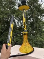 El Bomber Jack Hookah – Yellow Stem with Transparent Base (30 Inches)