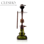 COCOYAYA Congo Baku Hookah with Brown Bag – Bronze Stem / Green Base - Image 2