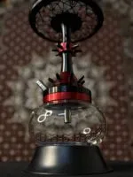 12 Star Hookah 20 Inch with Transparent Base & Red Stem | Multi-Vent Design - Image 2