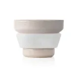 Dot Single Hole Ceramic Hookah Phunnel Bowl – White - Image 3