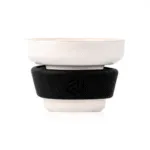 Dot Single Hole Ceramic Hookah Phunnel Bowl – Black - Image 2