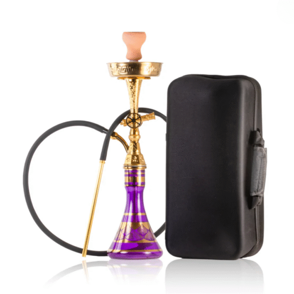 Canon Khalil Gem Hookah - Gold Stem / Purple Base