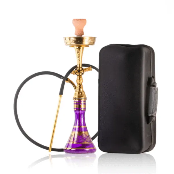 Canon Khalil Gem Hookah - Gold Stem / Purple Base