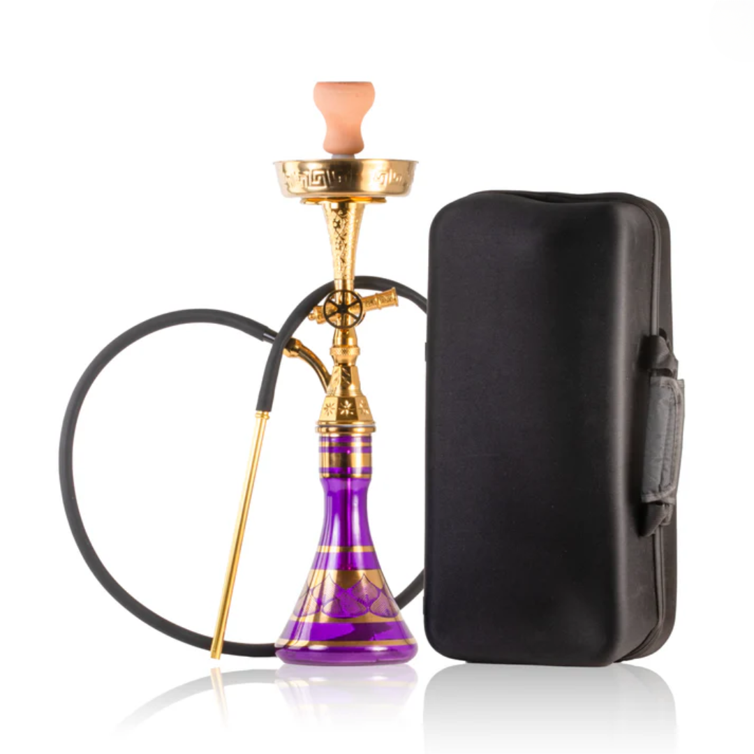 Canon Khalil Gem Hookah - Gold Stem / Purple Base Canon Khalil Gem Hookah - Gold Stem / Purple Base