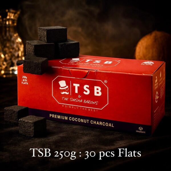 TSB Hookah Flat Coconut Coal 250g - 30pcs