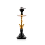 COCOYAYA Simba Hookah with Camel Carry Bag - Gold Stem / Black Glass Base - Image 3