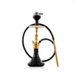 COCOYAYA Simba Hookah with Camel Carry Bag - Gold Stem / Black Glass Base - Image 2