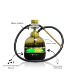 Hi-Fi Bomb Bluetooth LED Hookah | Premium Black Finish | 15.5 Inch - Image 2