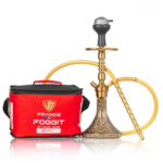 Fighter Hookah - Golden Stem with Grey Base