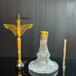 Falcon Fly Hookah – Gold Stem with Transparent Base - Image 2