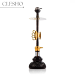 COCOYAYA Knuckler Hookah – Golden Stem / Black Base with Dark Brown Bag - Image 2